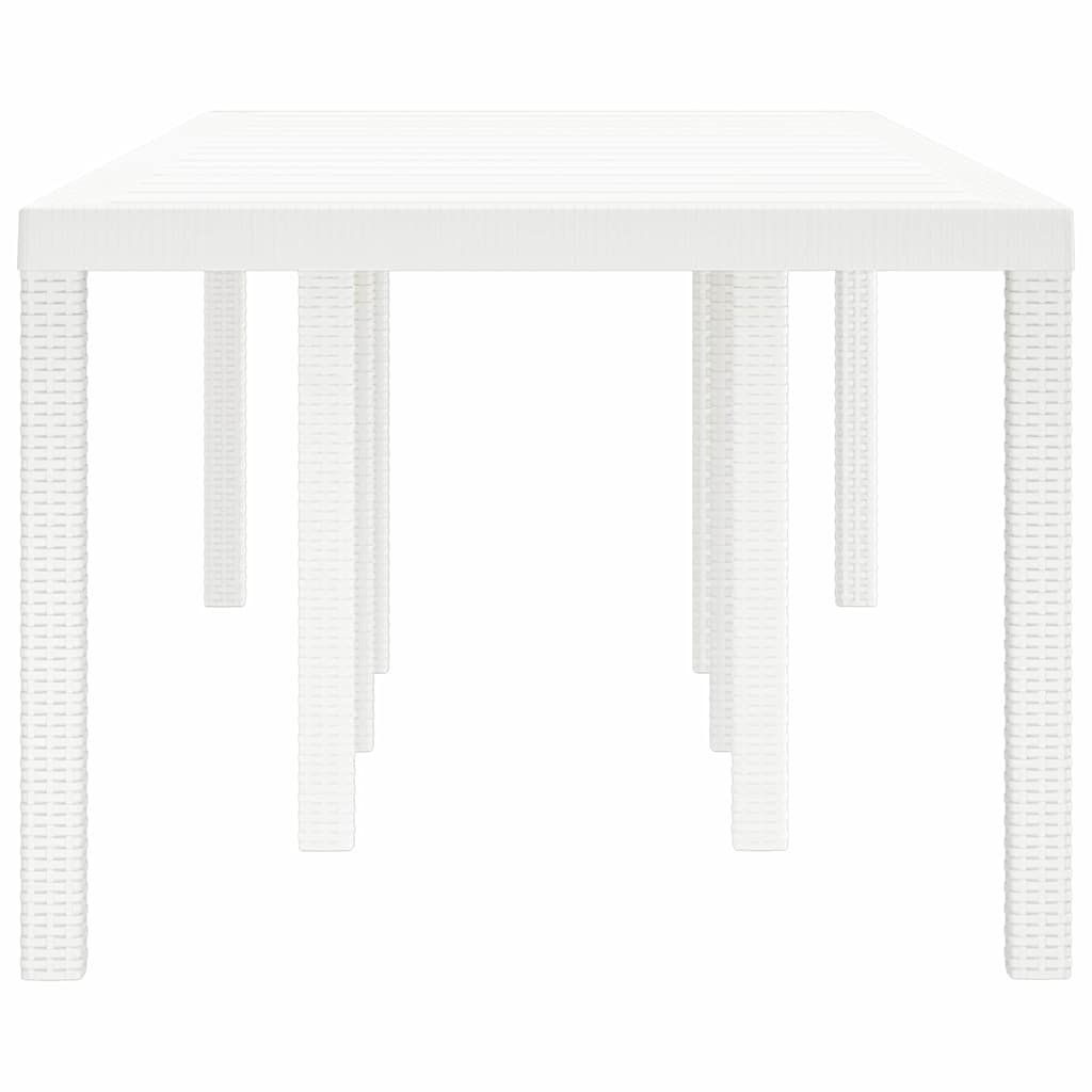 vidaXL Garden Table White 250 x 100 x 73 cm Poly Rattan 5