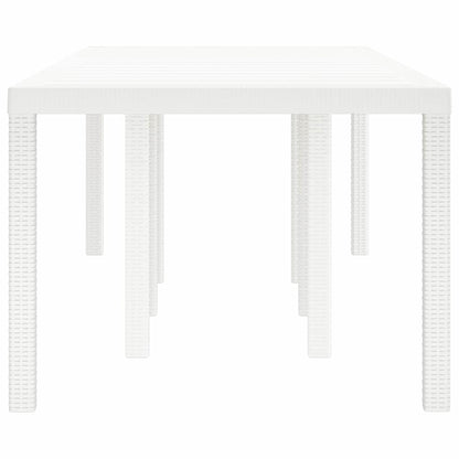 vidaXL Garden Table White 250 x 100 x 73 cm Poly Rattan 5