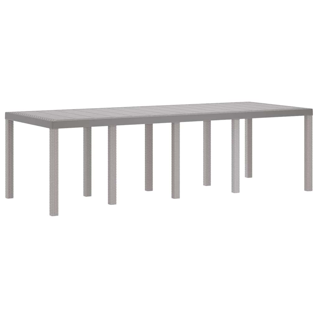 vidaXL Garden Table Light Grey 250 x 100 x 73 cm Poly Rattan 2