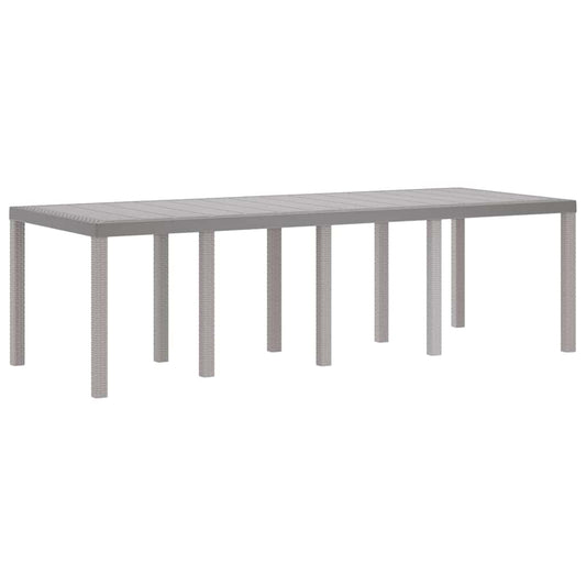 vidaXL Garden Table Light Grey 250 x 100 x 73 cm Poly Rattan 2