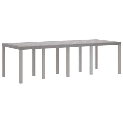 vidaXL Garden Table Light Grey 250 x 100 x 73 cm Poly Rattan 6