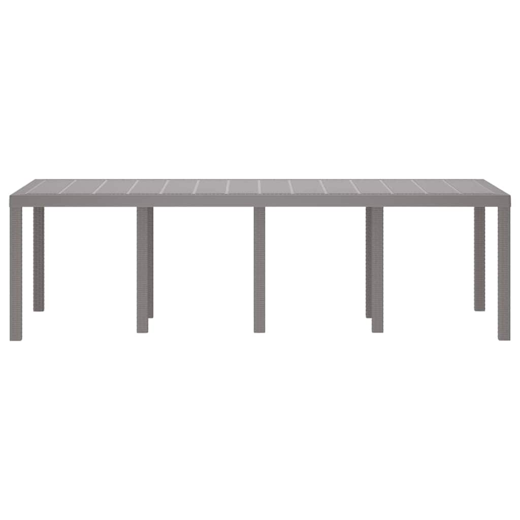 vidaXL Garden Table Light Grey 250 x 100 x 73 cm Poly Rattan 4