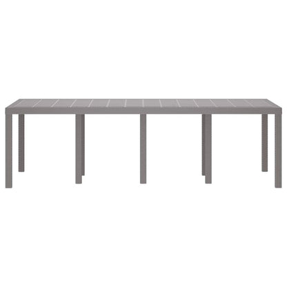 vidaXL Garden Table Light Grey 250 x 100 x 73 cm Poly Rattan 4