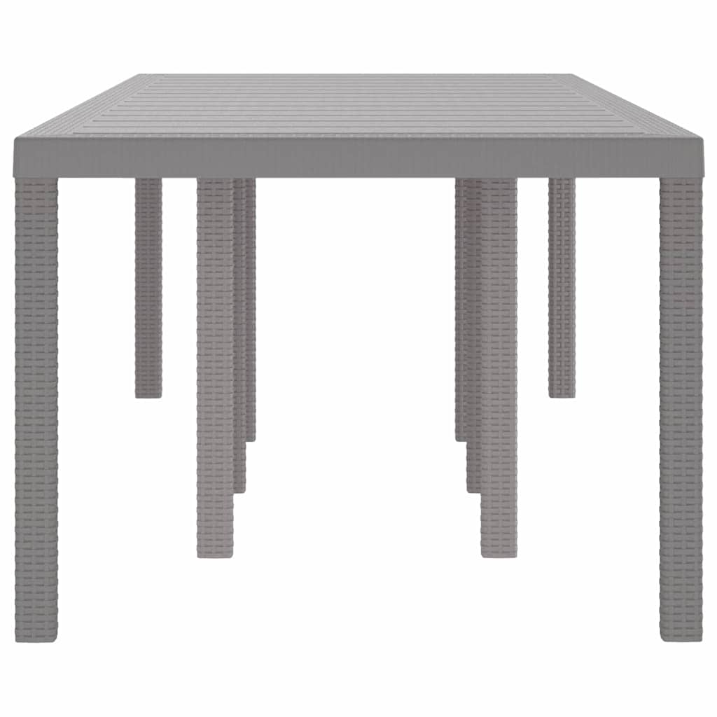 vidaXL Garden Table Light Grey 250 x 100 x 73 cm Poly Rattan 5