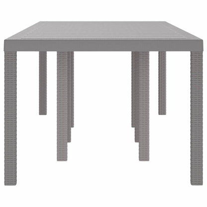 vidaXL Garden Table Light Grey 250 x 100 x 73 cm Poly Rattan 5
