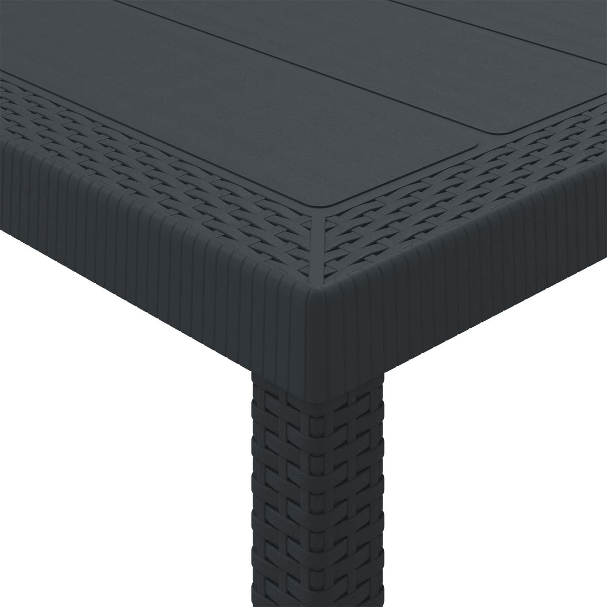 vidaXL Garden Table Anthracite 300 x 100 x 73 cm Poly Rattan 5