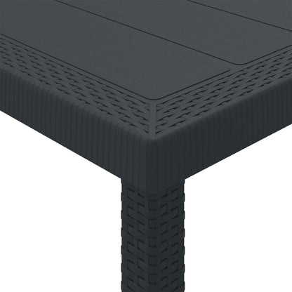 vidaXL Garden Table Anthracite 300 x 100 x 73 cm Poly Rattan 5