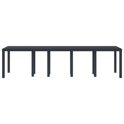 Garden Table 250 x 100 x 73 cm Poly Rattan Anthracite 3 m (1.5 +1.5 m)