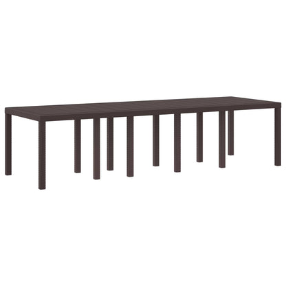 Garden Table 250 x 100 x 73 cm Poly Rattan Brown 3 m (1.5 +1.5 m)