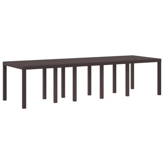 vidaXL Garden Table Brown 300 x 100 x 73 cm Poly Rattan 1