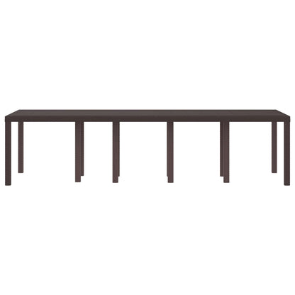 Garden Table 250 x 100 x 73 cm Poly Rattan Brown 3 m (1.5 +1.5 m)