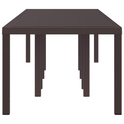 Garden Table 250 x 100 x 73 cm Poly Rattan Brown 3 m (1.5 +1.5 m)