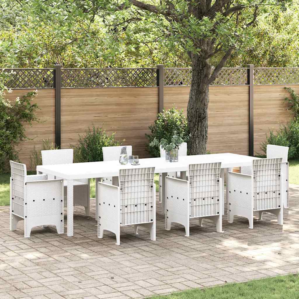 vidaXL Garden Table White 300 x 100 x 73 cm Poly Rattan 1