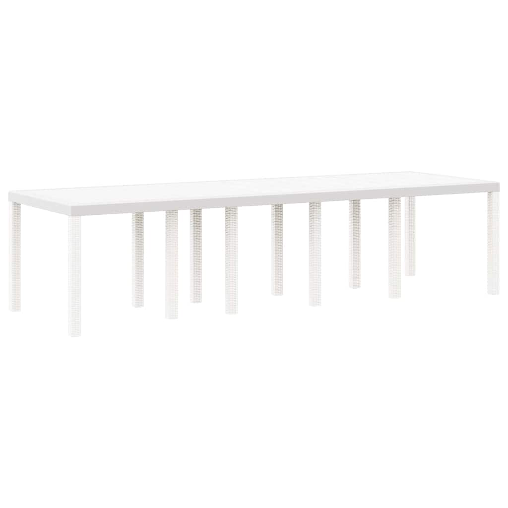 vidaXL Garden Table White 300 x 100 x 73 cm Poly Rattan 6