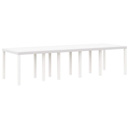 vidaXL Garden Table White 300 x 100 x 73 cm Poly Rattan 6