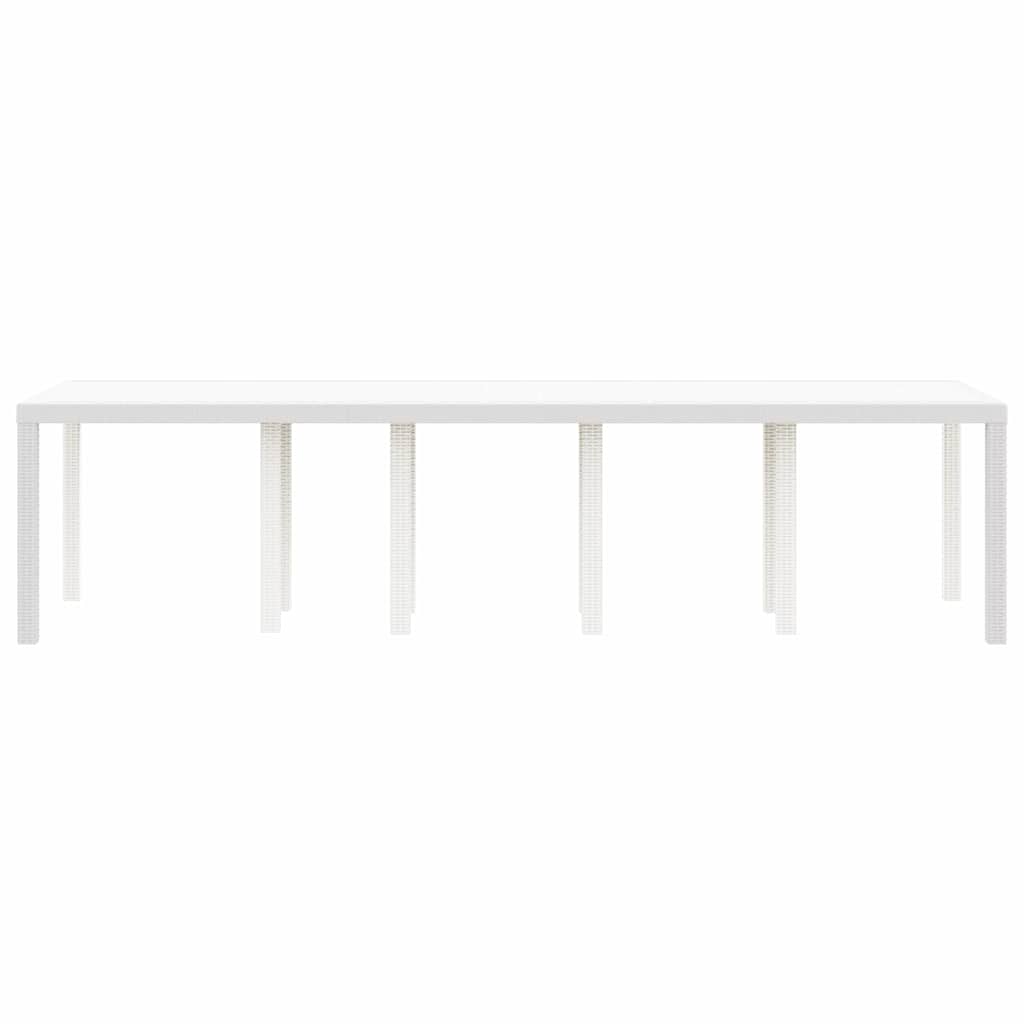 vidaXL Garden Table White 300 x 100 x 73 cm Poly Rattan 4