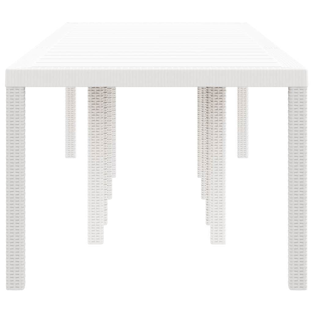 vidaXL Garden Table White 300 x 100 x 73 cm Poly Rattan 5