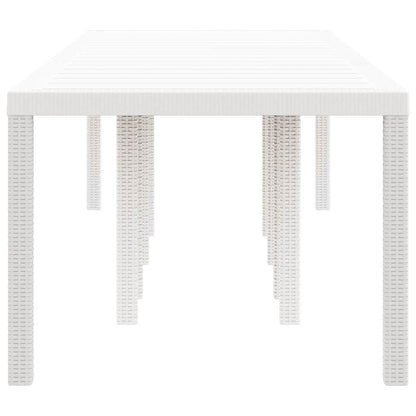 vidaXL Garden Table White 300 x 100 x 73 cm Poly Rattan 5