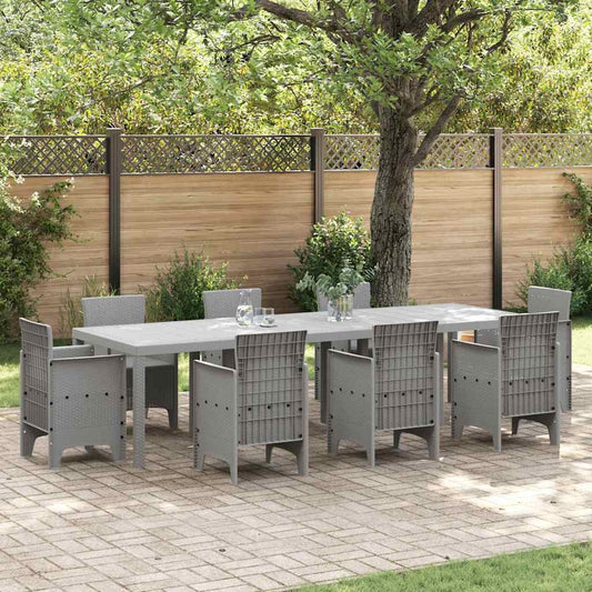 vidaXL Garden Table Light Grey 300 x 100 x 73 cm Poly Rattan 1