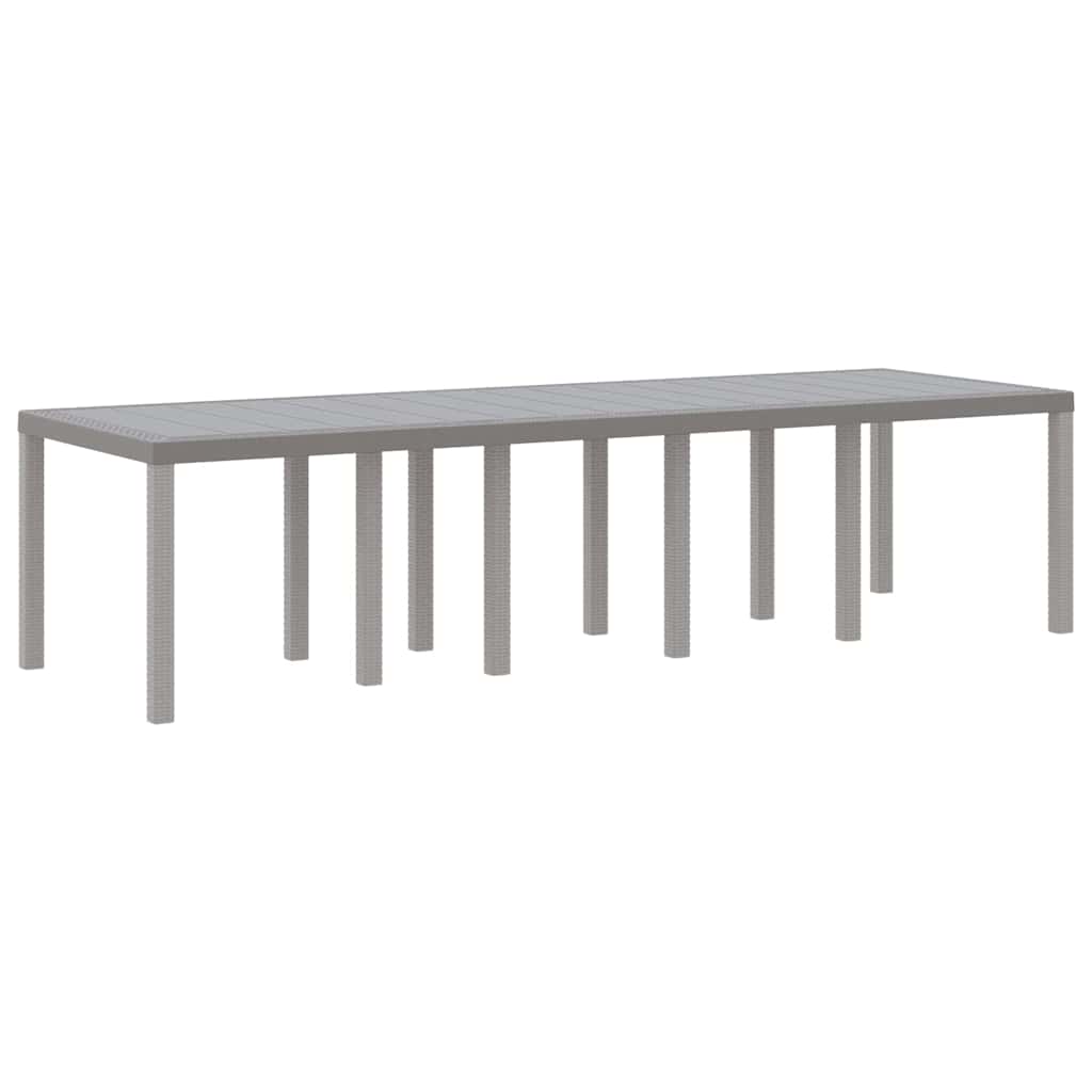 vidaXL Garden Table Light Grey 300 x 100 x 73 cm Poly Rattan 2