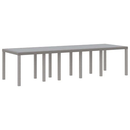 vidaXL Garden Table Light Grey 300 x 100 x 73 cm Poly Rattan 2