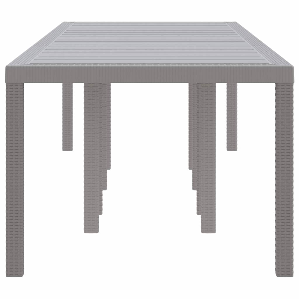 vidaXL Garden Table Light Grey 300 x 100 x 73 cm Poly Rattan 5