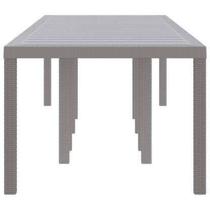 vidaXL Garden Table Light Grey 300 x 100 x 73 cm Poly Rattan 5
