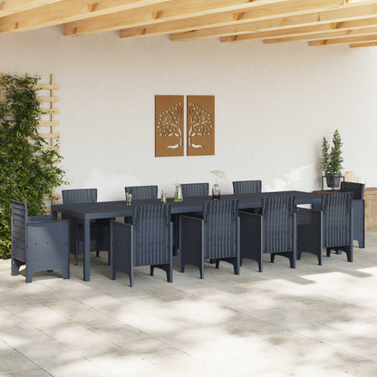 vidaXL Garden Table Anthracite 350 x 100 x 74 cm Poly Rattan 3