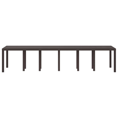Garden Table 250 x 100 x 73 cm Poly Rattan Brown 3.5 m (2 +1.5 m)