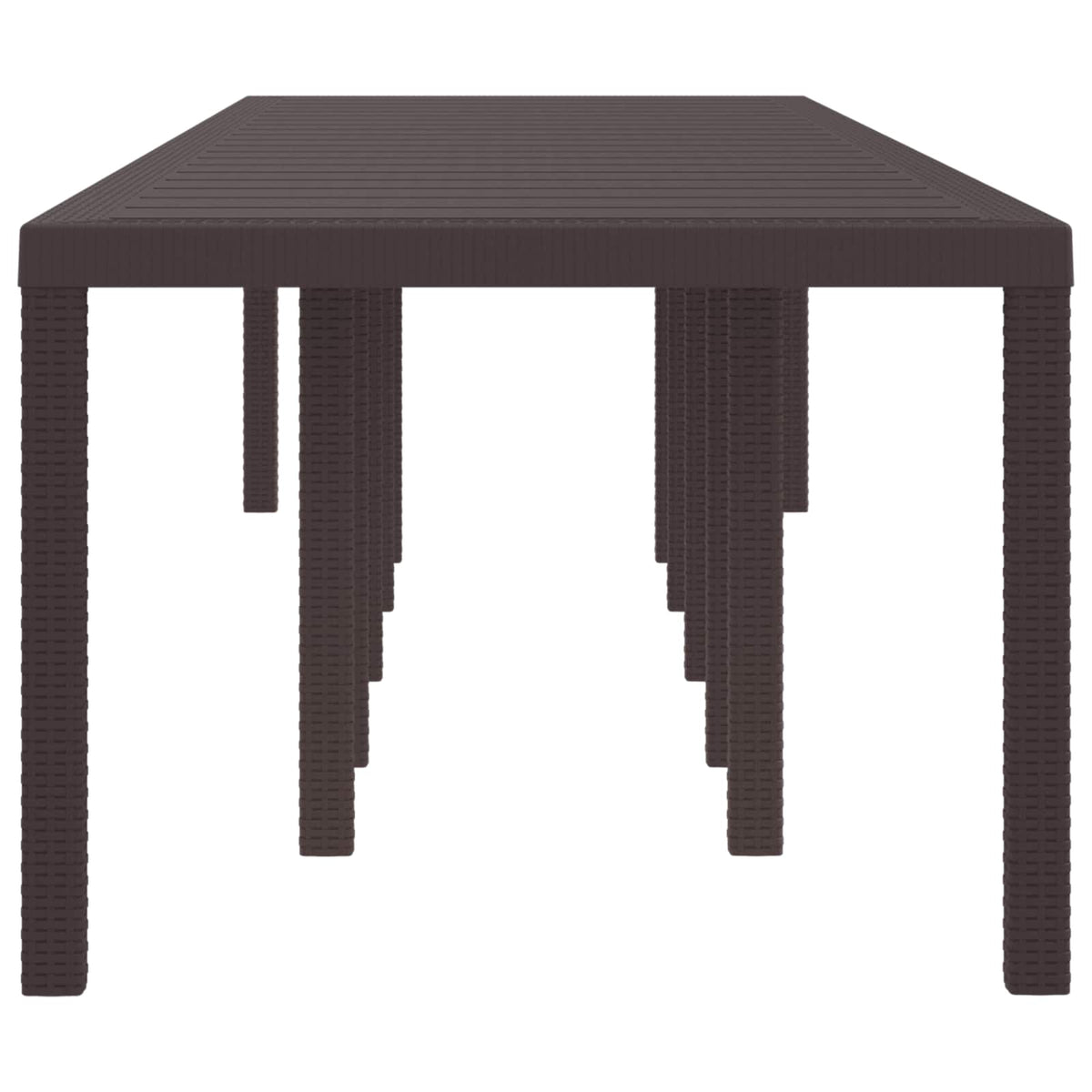 Garden Table 250 x 100 x 73 cm Poly Rattan Brown 3.5 m (2 +1.5 m)