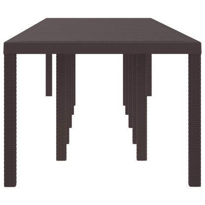 Garden Table 250 x 100 x 73 cm Poly Rattan Brown 3.5 m (2 +1.5 m)