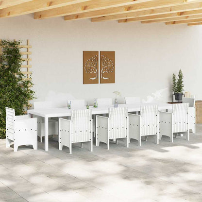 vidaXL Garden Table White 350 x 100 x 74 cm Poly Rattan 3
