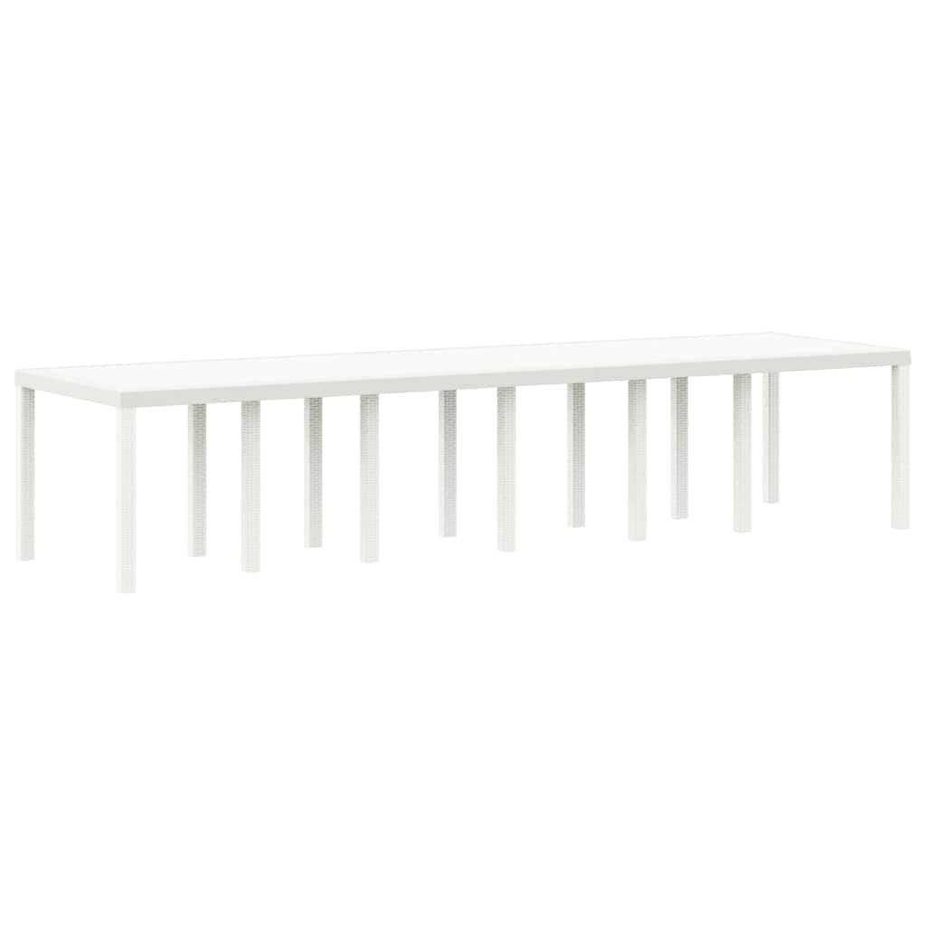 vidaXL Garden Table White 350 x 100 x 74 cm Poly Rattan 6