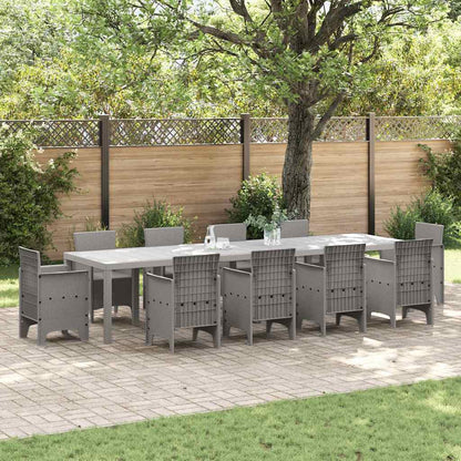 vidaXL Garden Table Light Grey 350 x 100 x 74 cm Poly Rattan 1