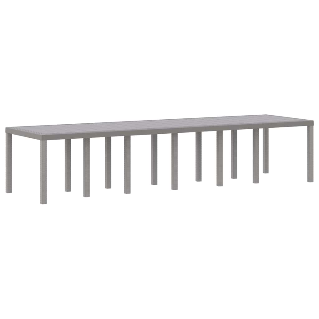 vidaXL Garden Table Light Grey 350 x 100 x 74 cm Poly Rattan 2