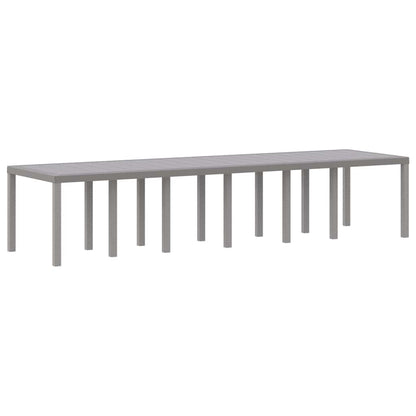 vidaXL Garden Table Light Grey 350 x 100 x 74 cm Poly Rattan 2