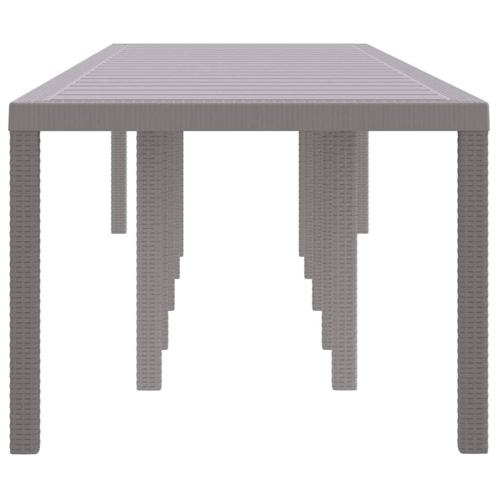 vidaXL Garden Table Light Grey 350 x 100 x 74 cm Poly Rattan 5