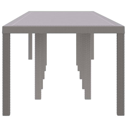 vidaXL Garden Table Light Grey 350 x 100 x 74 cm Poly Rattan 5