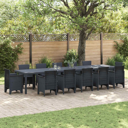 vidaXL Garden Table 250 x 100 x 73 cm Poly Rattan Anthracite