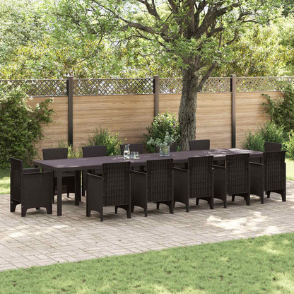 vidaXL Garden Table 250 x 100 x 73 cm Poly Rattan Brown