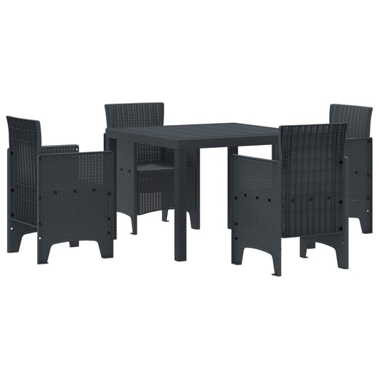 vidaXL Garden Dining Set 5 pcs Anthracite Polypropylene 1