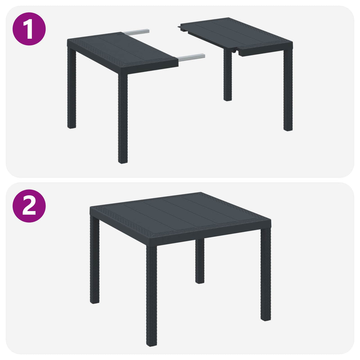 Garden Dining Set 5 pcs Polypropylene 4-Seater Anthracite without cushion