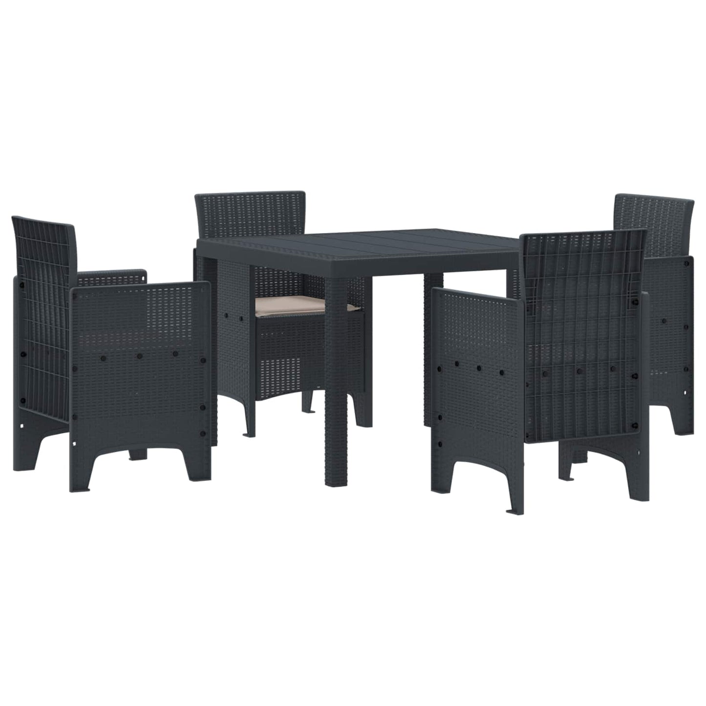vidaXL Garden Dining Set 5 pcs Anthracite Polypropylene 2