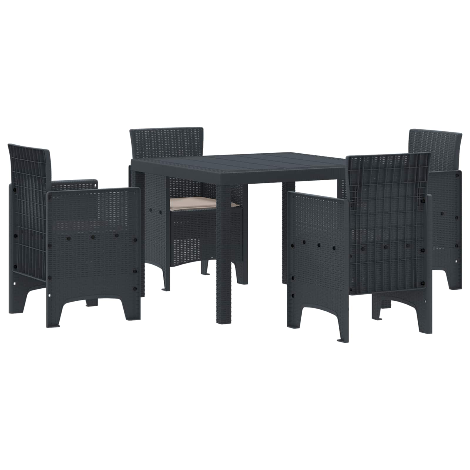 vidaXL Garden Dining Set 5 pcs Anthracite Polypropylene 2