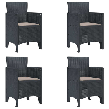 vidaXL Garden Dining Set 5 pcs Anthracite Polypropylene 5