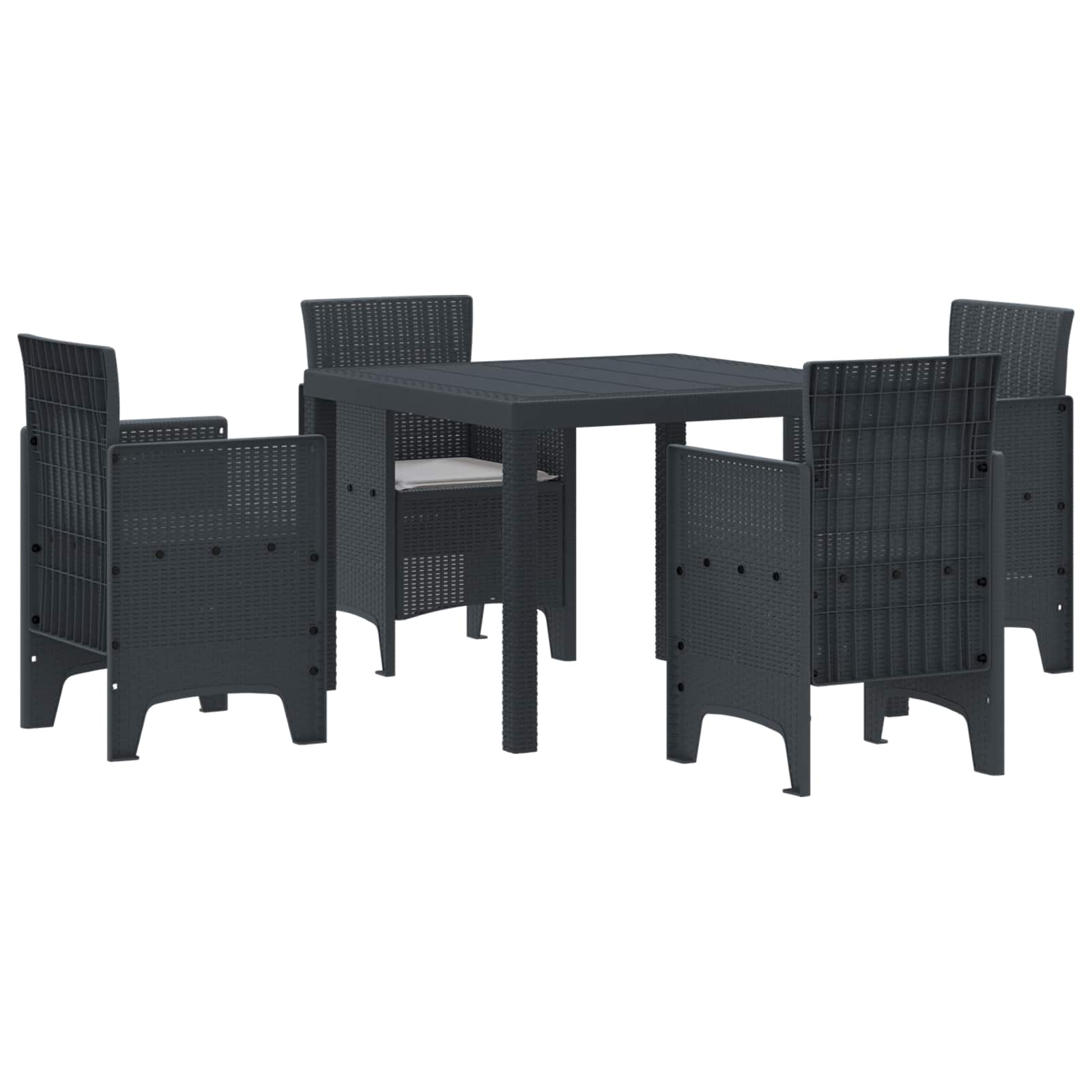 vidaXL Garden Dining Set 5 pcs Anthracite Polypropylene 2