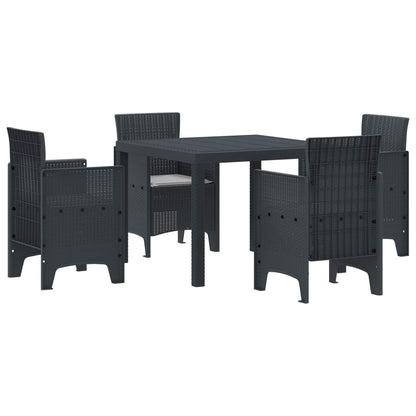 vidaXL Garden Dining Set 5 pcs Anthracite Polypropylene 2