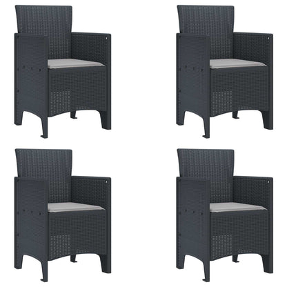 vidaXL Garden Dining Set 5 pcs Anthracite Polypropylene 5