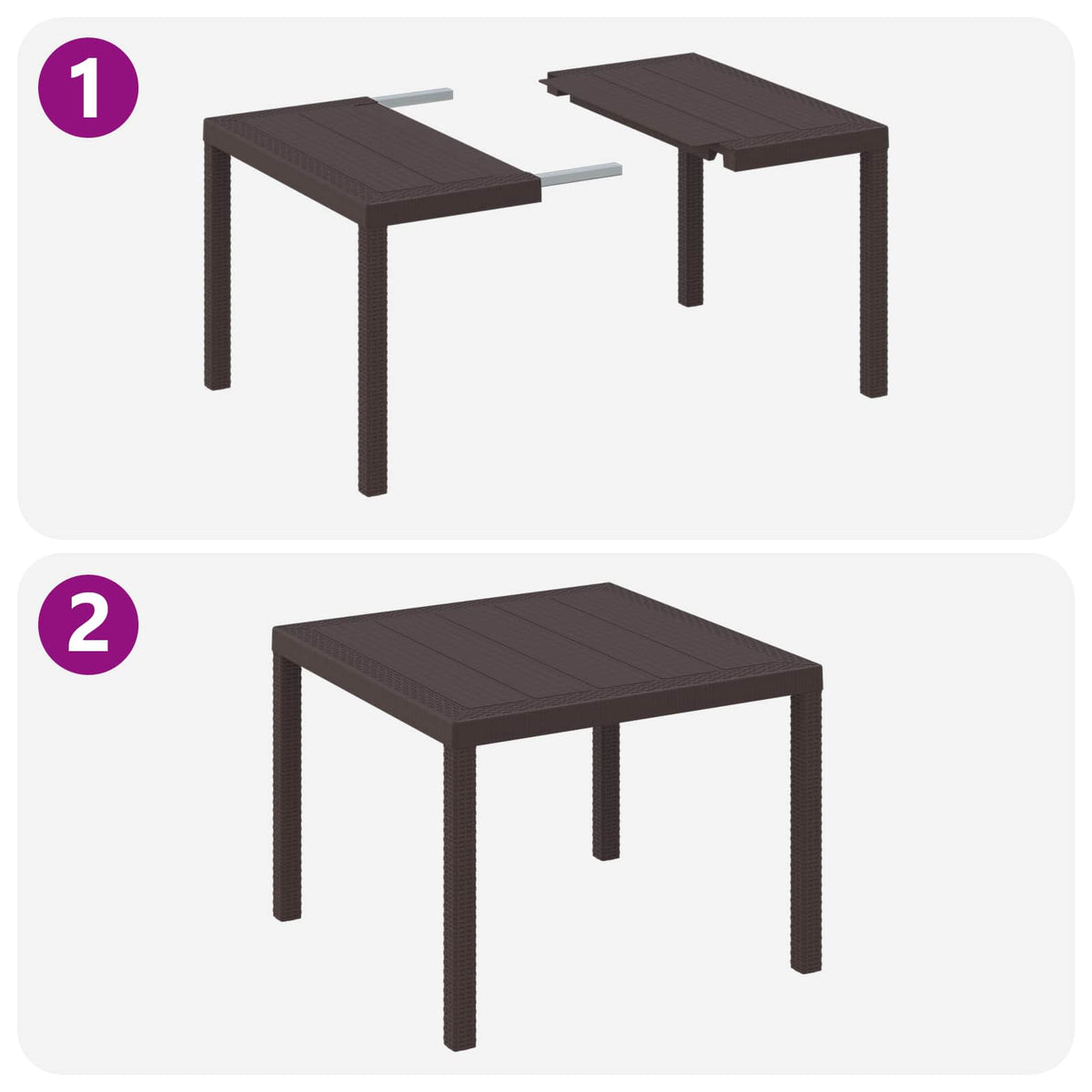 vidaXL Garden Dining Set 5 pcs Brown Polypropylene 3