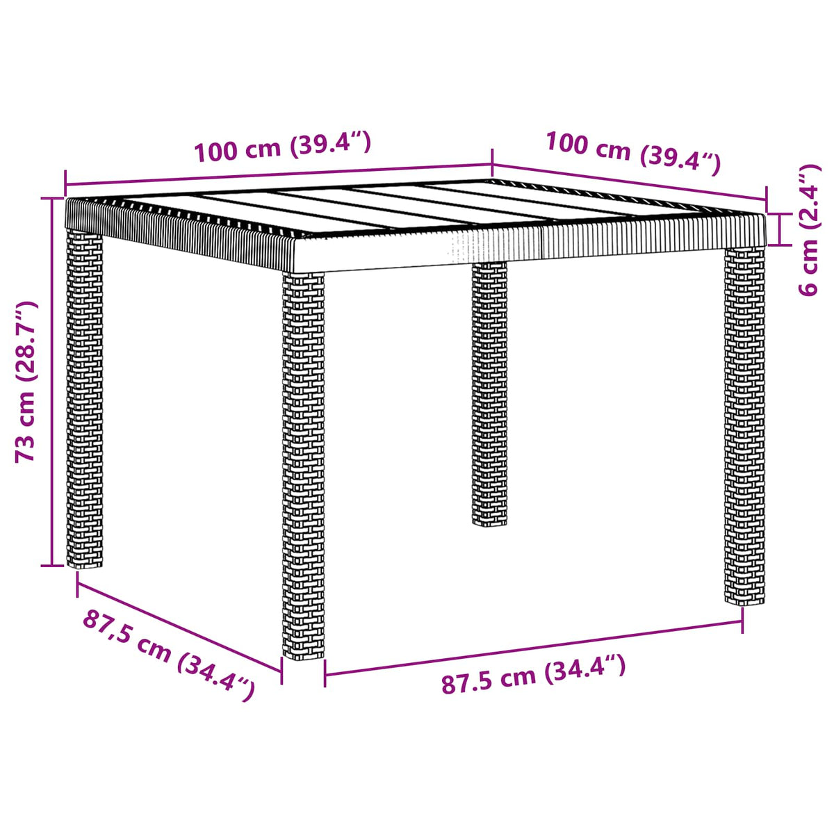 vidaXL Garden Dining Set 5 pcs Brown Polypropylene 4